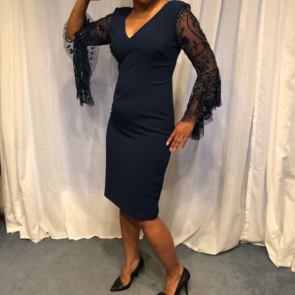 Adrianna Papell Navy mother-the-bride/groom dress - Picture 3 of 4